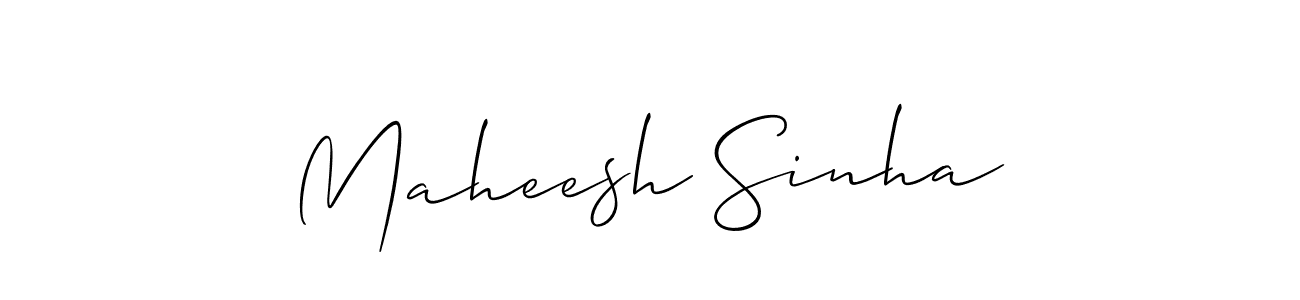 Also we have Maheesh Sinha name is the best signature style. Create professional handwritten signature collection using Allison_Script autograph style. Maheesh Sinha signature style 2 images and pictures png