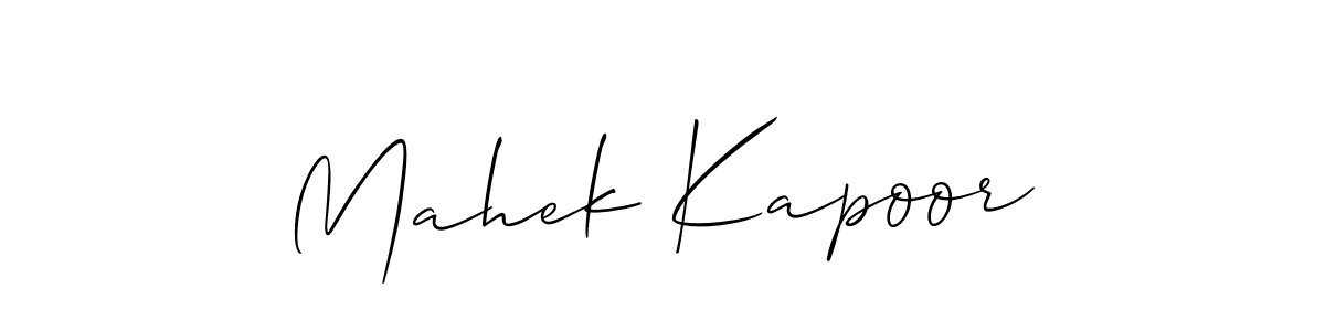 Design your own signature with our free online signature maker. With this signature software, you can create a handwritten (Allison_Script) signature for name Mahek Kapoor. Mahek Kapoor signature style 2 images and pictures png