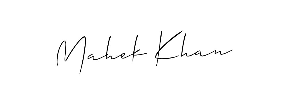 if you are searching for the best signature style for your name Mahek Khan. so please give up your signature search. here we have designed multiple signature styles  using Allison_Script. Mahek Khan signature style 2 images and pictures png