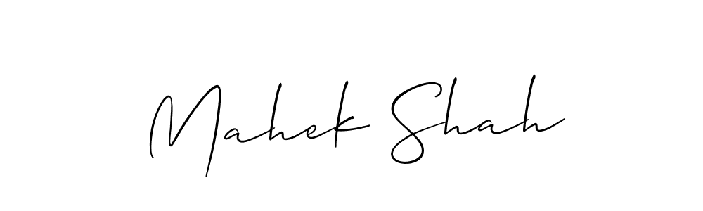 The best way (Allison_Script) to make a short signature is to pick only two or three words in your name. The name Mahek Shah include a total of six letters. For converting this name. Mahek Shah signature style 2 images and pictures png