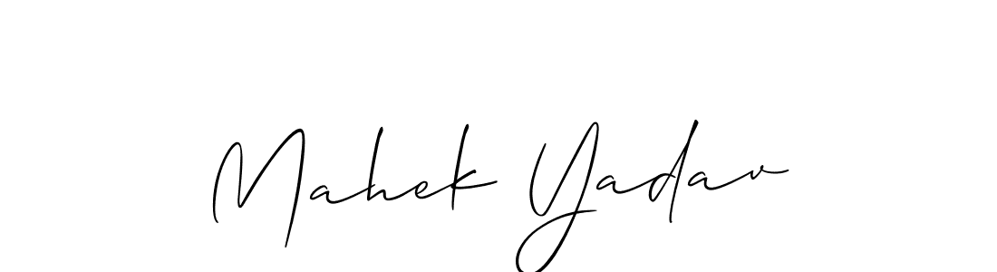 Use a signature maker to create a handwritten signature online. With this signature software, you can design (Allison_Script) your own signature for name Mahek Yadav. Mahek Yadav signature style 2 images and pictures png