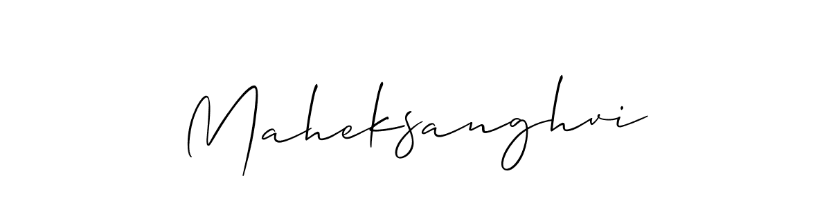 The best way (Allison_Script) to make a short signature is to pick only two or three words in your name. The name Maheksanghvi include a total of six letters. For converting this name. Maheksanghvi signature style 2 images and pictures png