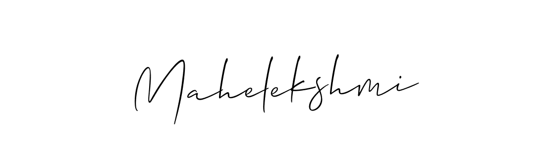 How to make Mahelekshmi signature? Allison_Script is a professional autograph style. Create handwritten signature for Mahelekshmi name. Mahelekshmi signature style 2 images and pictures png