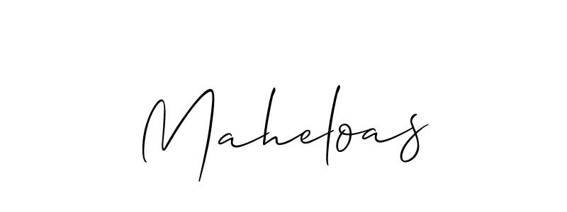 Create a beautiful signature design for name Maheloas. With this signature (Allison_Script) fonts, you can make a handwritten signature for free. Maheloas signature style 2 images and pictures png