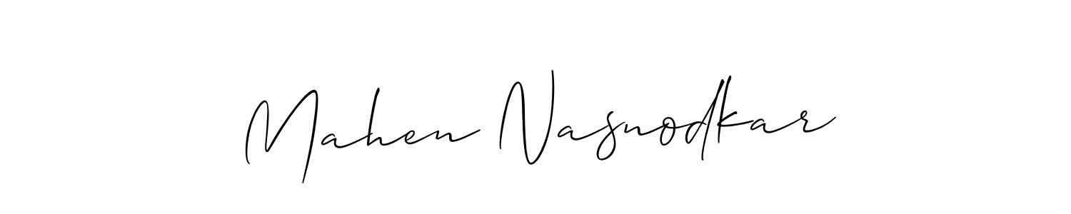 Mahen Nasnodkar stylish signature style. Best Handwritten Sign (Allison_Script) for my name. Handwritten Signature Collection Ideas for my name Mahen Nasnodkar. Mahen Nasnodkar signature style 2 images and pictures png