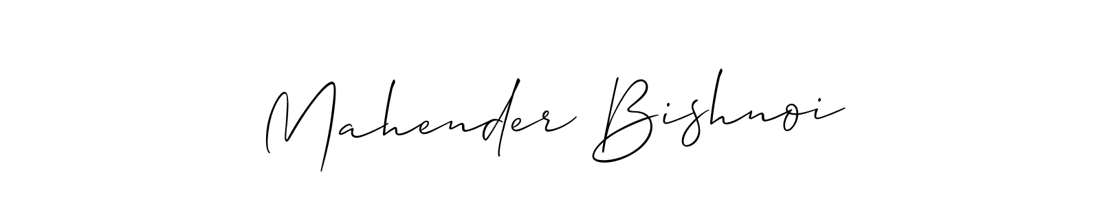 How to make Mahender Bishnoi name signature. Use Allison_Script style for creating short signs online. This is the latest handwritten sign. Mahender Bishnoi signature style 2 images and pictures png
