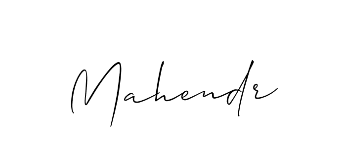 Use a signature maker to create a handwritten signature online. With this signature software, you can design (Allison_Script) your own signature for name Mahendr. Mahendr signature style 2 images and pictures png
