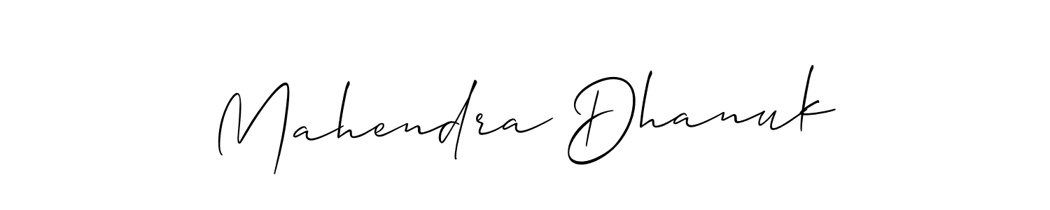 Make a short Mahendra Dhanuk signature style. Manage your documents anywhere anytime using Allison_Script. Create and add eSignatures, submit forms, share and send files easily. Mahendra Dhanuk signature style 2 images and pictures png