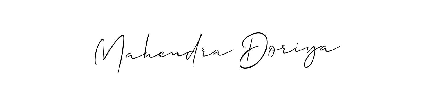 How to make Mahendra Doriya name signature. Use Allison_Script style for creating short signs online. This is the latest handwritten sign. Mahendra Doriya signature style 2 images and pictures png