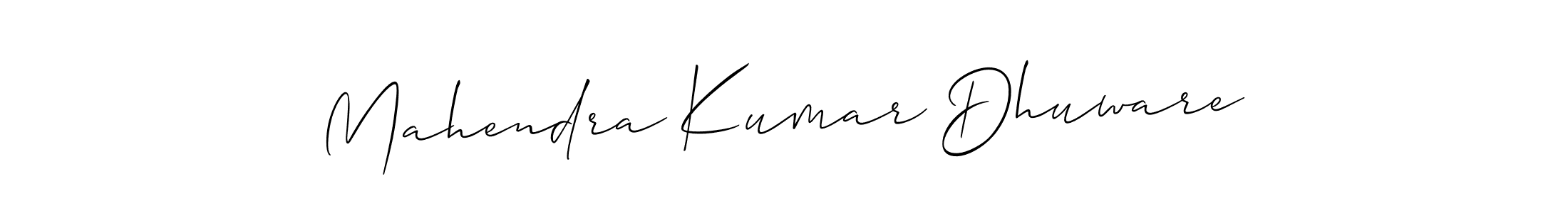 Make a beautiful signature design for name Mahendra Kumar Dhuware. With this signature (Allison_Script) style, you can create a handwritten signature for free. Mahendra Kumar Dhuware signature style 2 images and pictures png