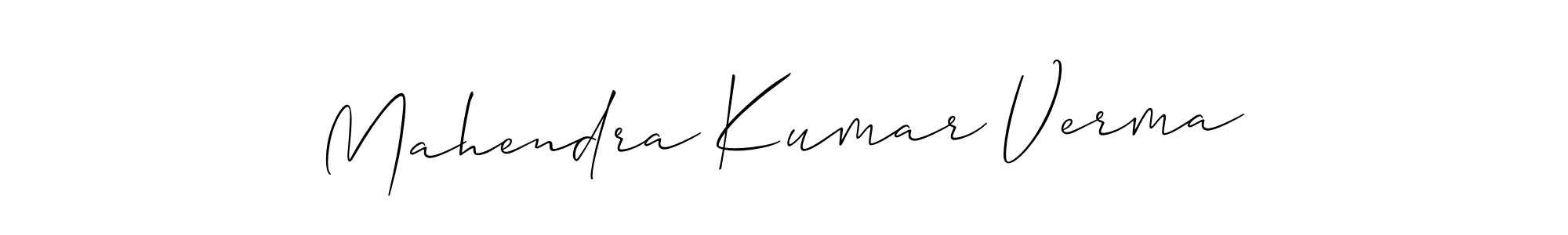 The best way (Allison_Script) to make a short signature is to pick only two or three words in your name. The name Mahendra Kumar Verma include a total of six letters. For converting this name. Mahendra Kumar Verma signature style 2 images and pictures png