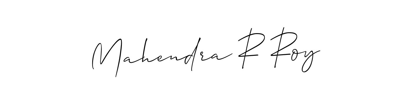How to make Mahendra R Roy name signature. Use Allison_Script style for creating short signs online. This is the latest handwritten sign. Mahendra R Roy signature style 2 images and pictures png