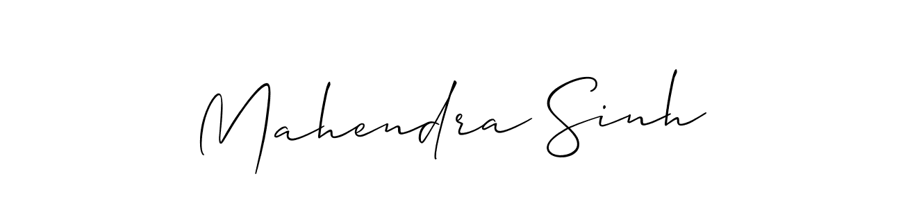 How to make Mahendra Sinh name signature. Use Allison_Script style for creating short signs online. This is the latest handwritten sign. Mahendra Sinh signature style 2 images and pictures png