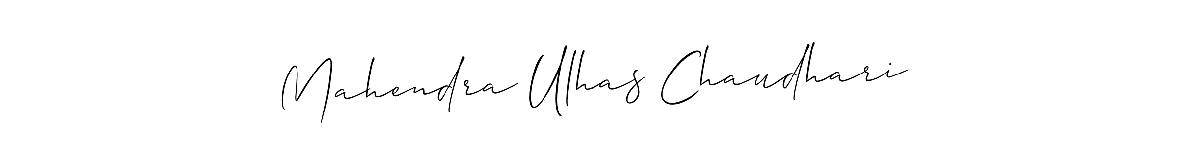 How to make Mahendra Ulhas Chaudhari name signature. Use Allison_Script style for creating short signs online. This is the latest handwritten sign. Mahendra Ulhas Chaudhari signature style 2 images and pictures png