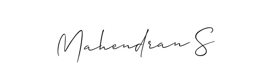 Make a beautiful signature design for name Mahendran S. With this signature (Allison_Script) style, you can create a handwritten signature for free. Mahendran S signature style 2 images and pictures png