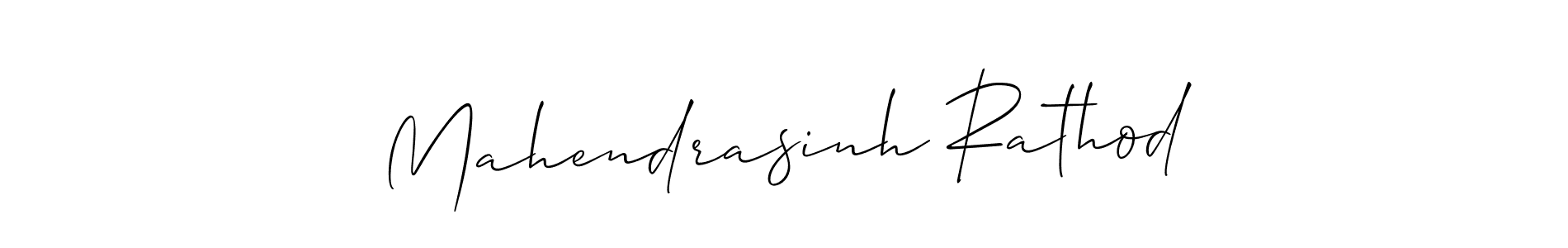 Make a short Mahendrasinh Rathod signature style. Manage your documents anywhere anytime using Allison_Script. Create and add eSignatures, submit forms, share and send files easily. Mahendrasinh Rathod signature style 2 images and pictures png