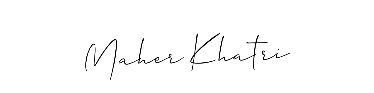 Make a short Maher Khatri signature style. Manage your documents anywhere anytime using Allison_Script. Create and add eSignatures, submit forms, share and send files easily. Maher Khatri signature style 2 images and pictures png