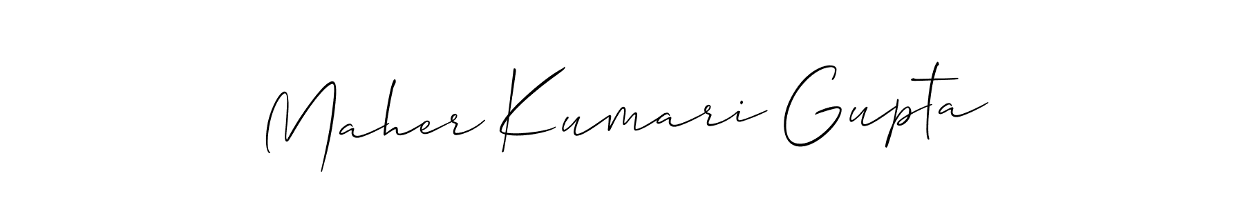 Make a beautiful signature design for name Maher Kumari Gupta. With this signature (Allison_Script) style, you can create a handwritten signature for free. Maher Kumari Gupta signature style 2 images and pictures png