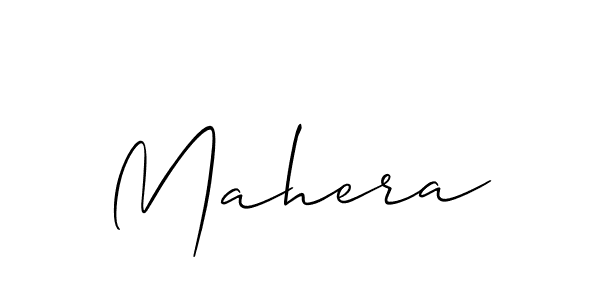 Use a signature maker to create a handwritten signature online. With this signature software, you can design (Allison_Script) your own signature for name Mahera. Mahera signature style 2 images and pictures png