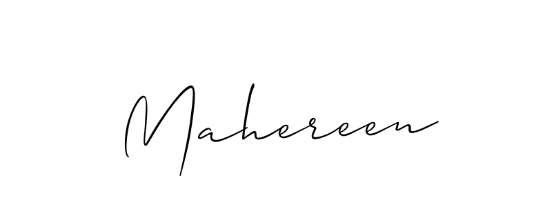 Design your own signature with our free online signature maker. With this signature software, you can create a handwritten (Allison_Script) signature for name Mahereen. Mahereen signature style 2 images and pictures png