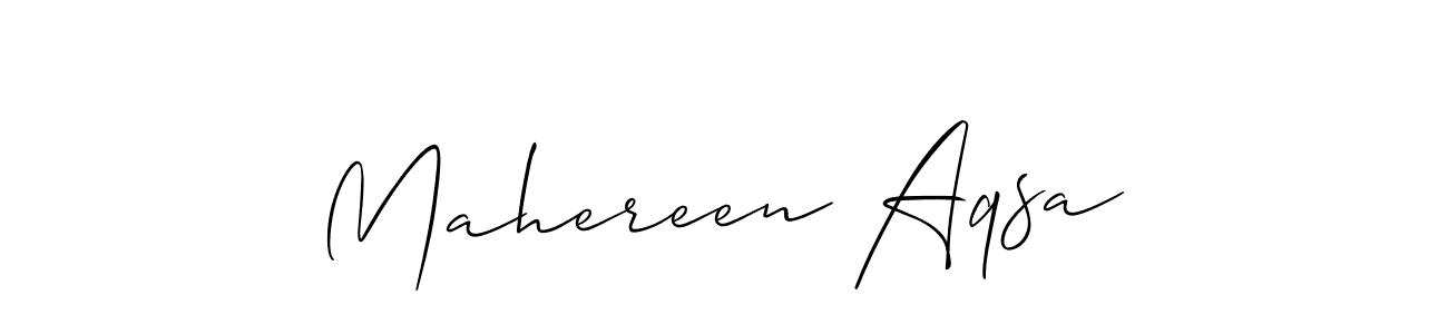 How to make Mahereen Aqsa signature? Allison_Script is a professional autograph style. Create handwritten signature for Mahereen Aqsa name. Mahereen Aqsa signature style 2 images and pictures png