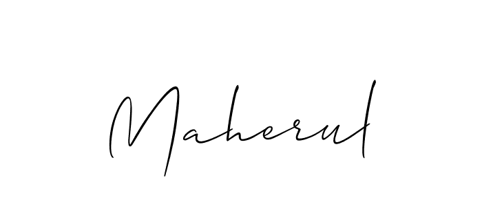 Design your own signature with our free online signature maker. With this signature software, you can create a handwritten (Allison_Script) signature for name Maherul. Maherul signature style 2 images and pictures png