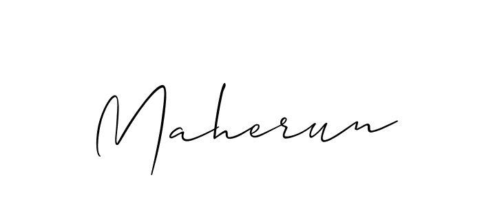 Similarly Allison_Script is the best handwritten signature design. Signature creator online .You can use it as an online autograph creator for name Maherun. Maherun signature style 2 images and pictures png