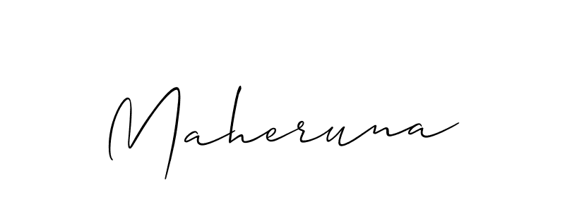 Design your own signature with our free online signature maker. With this signature software, you can create a handwritten (Allison_Script) signature for name Maheruna. Maheruna signature style 2 images and pictures png