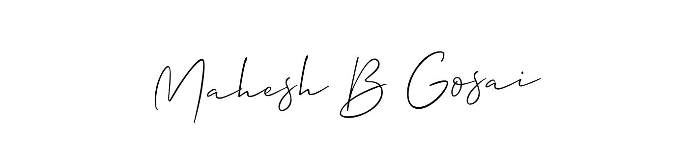 The best way (Allison_Script) to make a short signature is to pick only two or three words in your name. The name Mahesh B Gosai include a total of six letters. For converting this name. Mahesh B Gosai signature style 2 images and pictures png