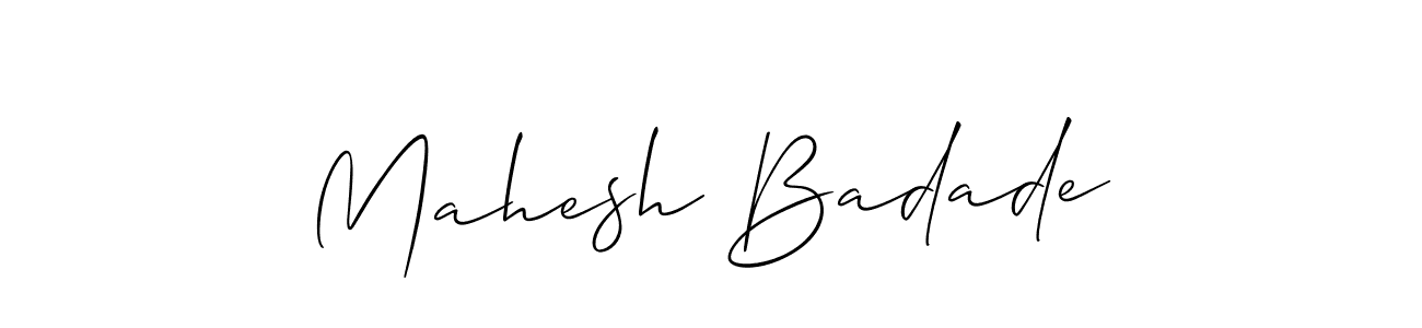 How to make Mahesh Badade name signature. Use Allison_Script style for creating short signs online. This is the latest handwritten sign. Mahesh Badade signature style 2 images and pictures png