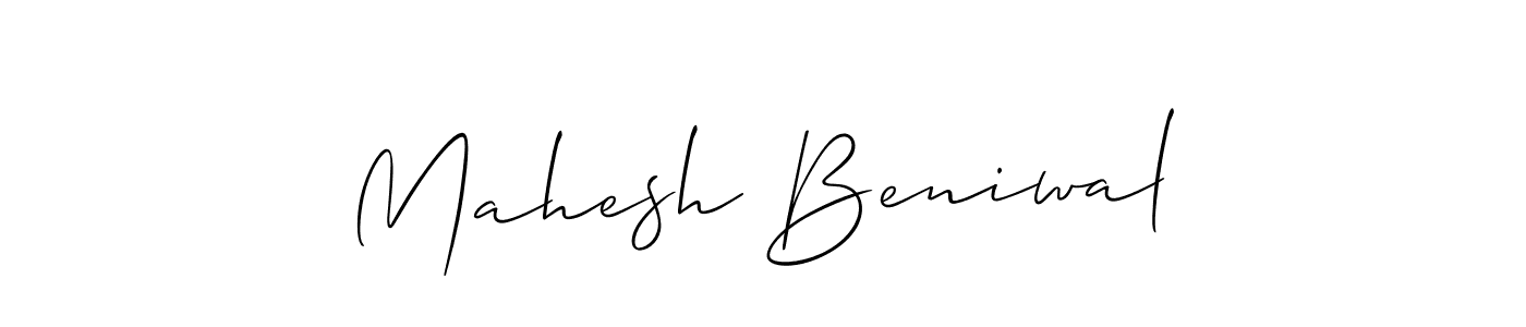 Make a beautiful signature design for name Mahesh Beniwal. With this signature (Allison_Script) style, you can create a handwritten signature for free. Mahesh Beniwal signature style 2 images and pictures png