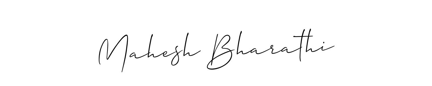Make a beautiful signature design for name Mahesh Bharathi. With this signature (Allison_Script) style, you can create a handwritten signature for free. Mahesh Bharathi signature style 2 images and pictures png