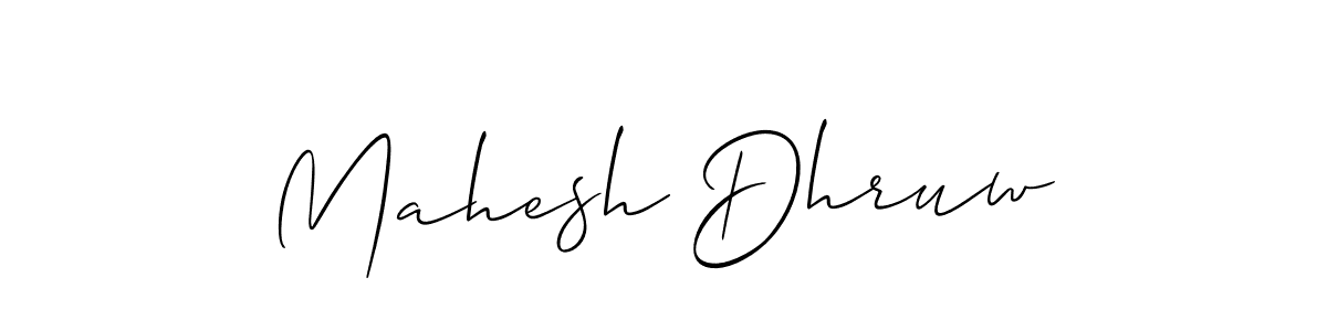 How to make Mahesh Dhruw name signature. Use Allison_Script style for creating short signs online. This is the latest handwritten sign. Mahesh Dhruw signature style 2 images and pictures png