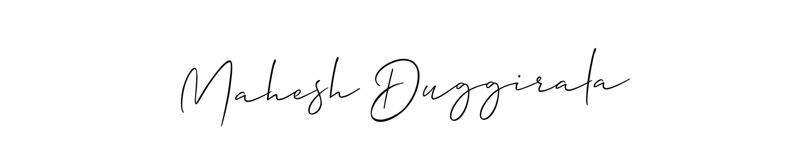 Create a beautiful signature design for name Mahesh Duggirala. With this signature (Allison_Script) fonts, you can make a handwritten signature for free. Mahesh Duggirala signature style 2 images and pictures png