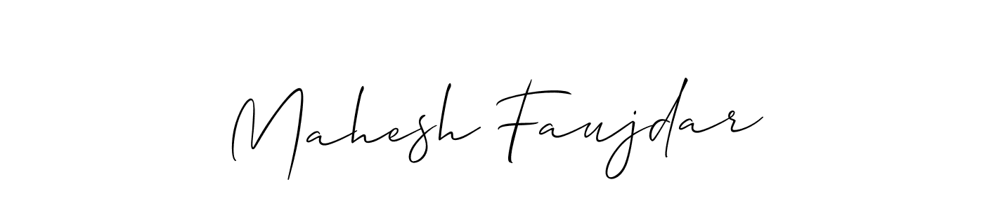Design your own signature with our free online signature maker. With this signature software, you can create a handwritten (Allison_Script) signature for name Mahesh Faujdar. Mahesh Faujdar signature style 2 images and pictures png