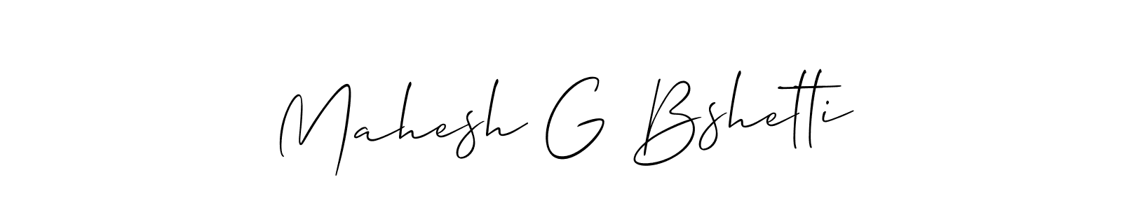 Make a beautiful signature design for name Mahesh G Bshetti. With this signature (Allison_Script) style, you can create a handwritten signature for free. Mahesh G Bshetti signature style 2 images and pictures png