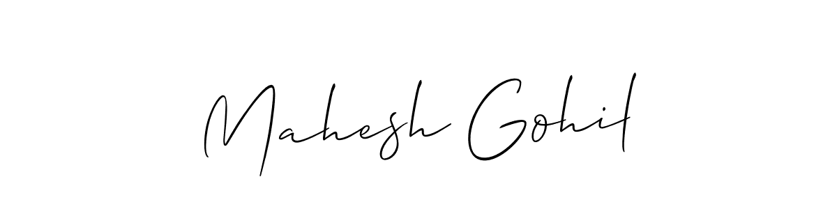 It looks lik you need a new signature style for name Mahesh Gohil. Design unique handwritten (Allison_Script) signature with our free signature maker in just a few clicks. Mahesh Gohil signature style 2 images and pictures png