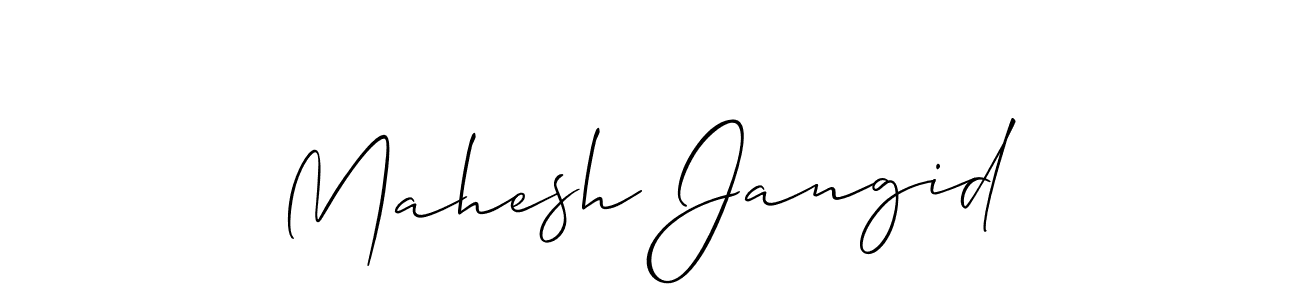 Allison_Script is a professional signature style that is perfect for those who want to add a touch of class to their signature. It is also a great choice for those who want to make their signature more unique. Get Mahesh Jangid name to fancy signature for free. Mahesh Jangid signature style 2 images and pictures png