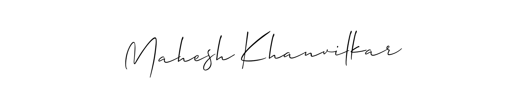 Allison_Script is a professional signature style that is perfect for those who want to add a touch of class to their signature. It is also a great choice for those who want to make their signature more unique. Get Mahesh Khanvilkar name to fancy signature for free. Mahesh Khanvilkar signature style 2 images and pictures png