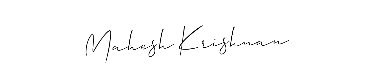 Make a beautiful signature design for name Mahesh Krishnan. With this signature (Allison_Script) style, you can create a handwritten signature for free. Mahesh Krishnan signature style 2 images and pictures png