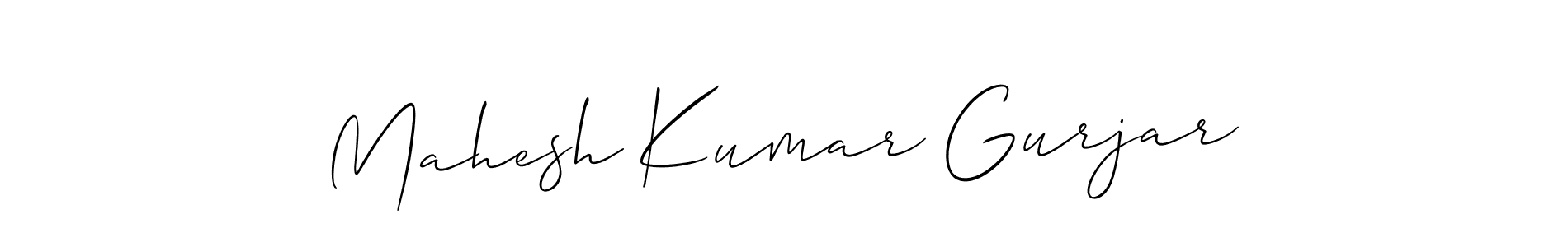 How to make Mahesh Kumar Gurjar name signature. Use Allison_Script style for creating short signs online. This is the latest handwritten sign. Mahesh Kumar Gurjar signature style 2 images and pictures png