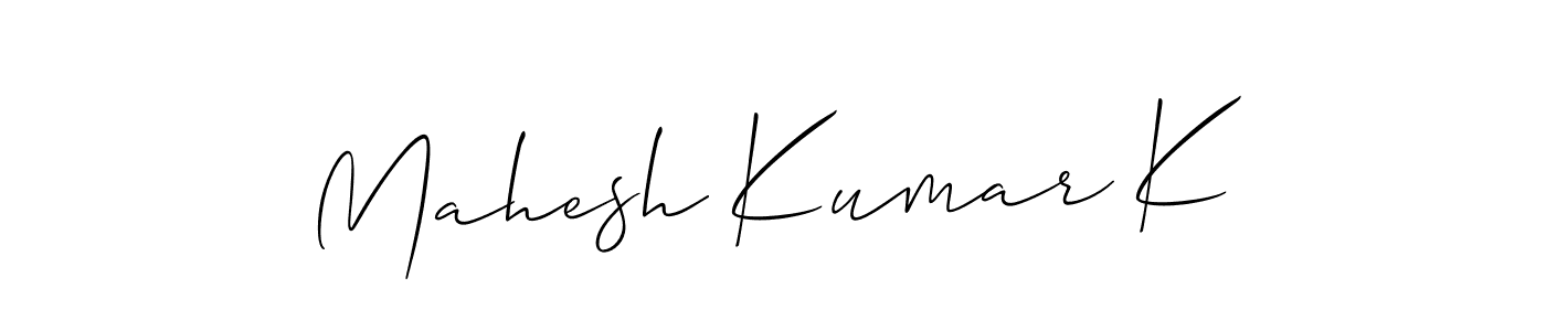 See photos of Mahesh Kumar K official signature by Spectra . Check more albums & portfolios. Read reviews & check more about Allison_Script font. Mahesh Kumar K signature style 2 images and pictures png