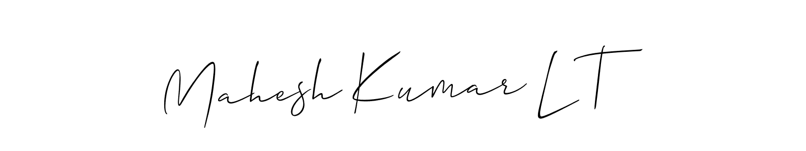 You should practise on your own different ways (Allison_Script) to write your name (Mahesh Kumar L T) in signature. don't let someone else do it for you. Mahesh Kumar L T signature style 2 images and pictures png