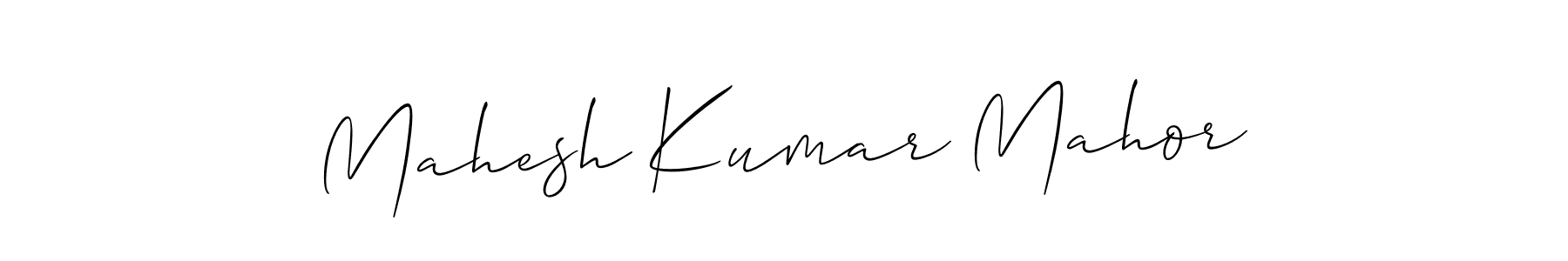 Also we have Mahesh Kumar Mahor name is the best signature style. Create professional handwritten signature collection using Allison_Script autograph style. Mahesh Kumar Mahor signature style 2 images and pictures png