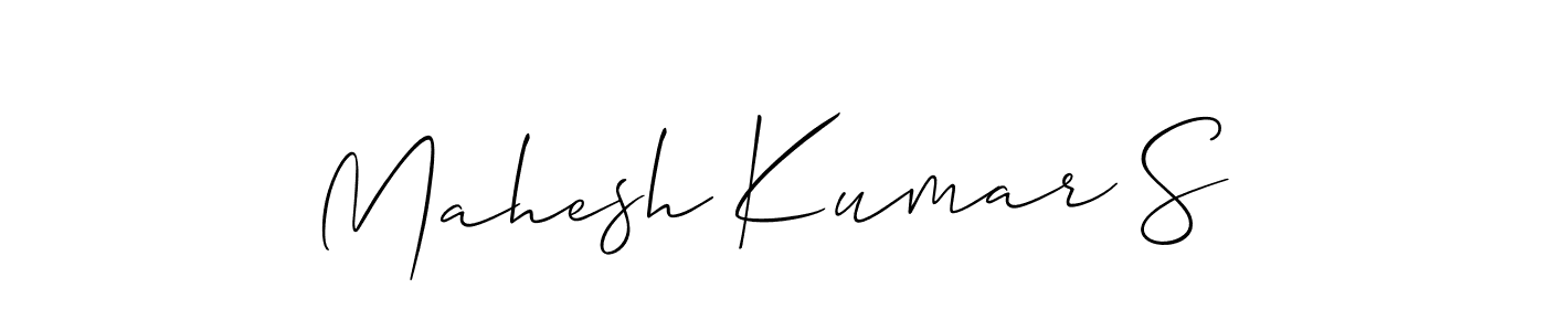 Also we have Mahesh Kumar S name is the best signature style. Create professional handwritten signature collection using Allison_Script autograph style. Mahesh Kumar S signature style 2 images and pictures png