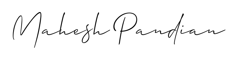 A stylish, flowing autograph style designed for name Mahesh Pandian using Allison_Script typography. Perfect for digital creative projects. Mahesh Pandian signature style 2 images and pictures png