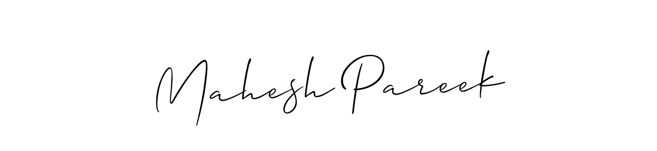 Allison_Script is a professional signature style that is perfect for those who want to add a touch of class to their signature. It is also a great choice for those who want to make their signature more unique. Get Mahesh Pareek name to fancy signature for free. Mahesh Pareek signature style 2 images and pictures png