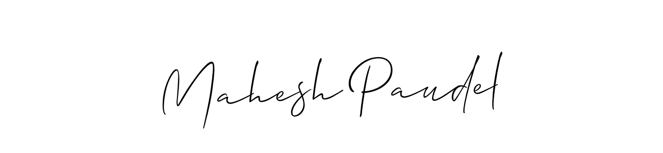 Create a beautiful signature design for name Mahesh Paudel. With this signature (Allison_Script) fonts, you can make a handwritten signature for free. Mahesh Paudel signature style 2 images and pictures png