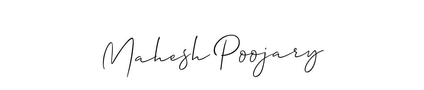 if you are searching for the best signature style for your name Mahesh Poojary. so please give up your signature search. here we have designed multiple signature styles  using Allison_Script. Mahesh Poojary signature style 2 images and pictures png