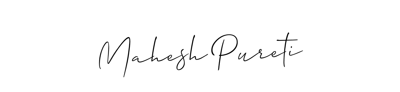 This is the best signature style for the Mahesh Pureti name. Also you like these signature font (Allison_Script). Mix name signature. Mahesh Pureti signature style 2 images and pictures png